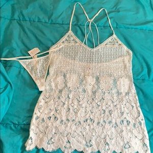 Beautiful white lace lingerie set